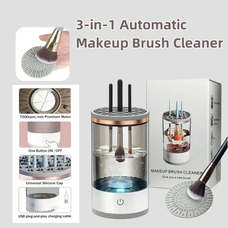USB Rechargeable Electric Makeup Brush Cleaner - Quick, Portable & Efficient Brush Cleaning Solution